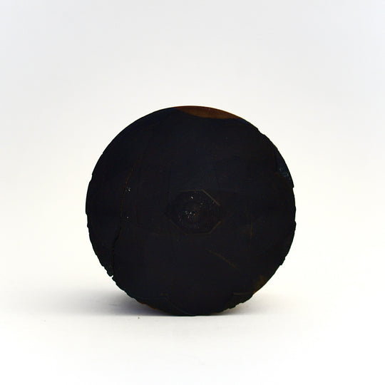 Ebony lathe turned circular Snuff Box.